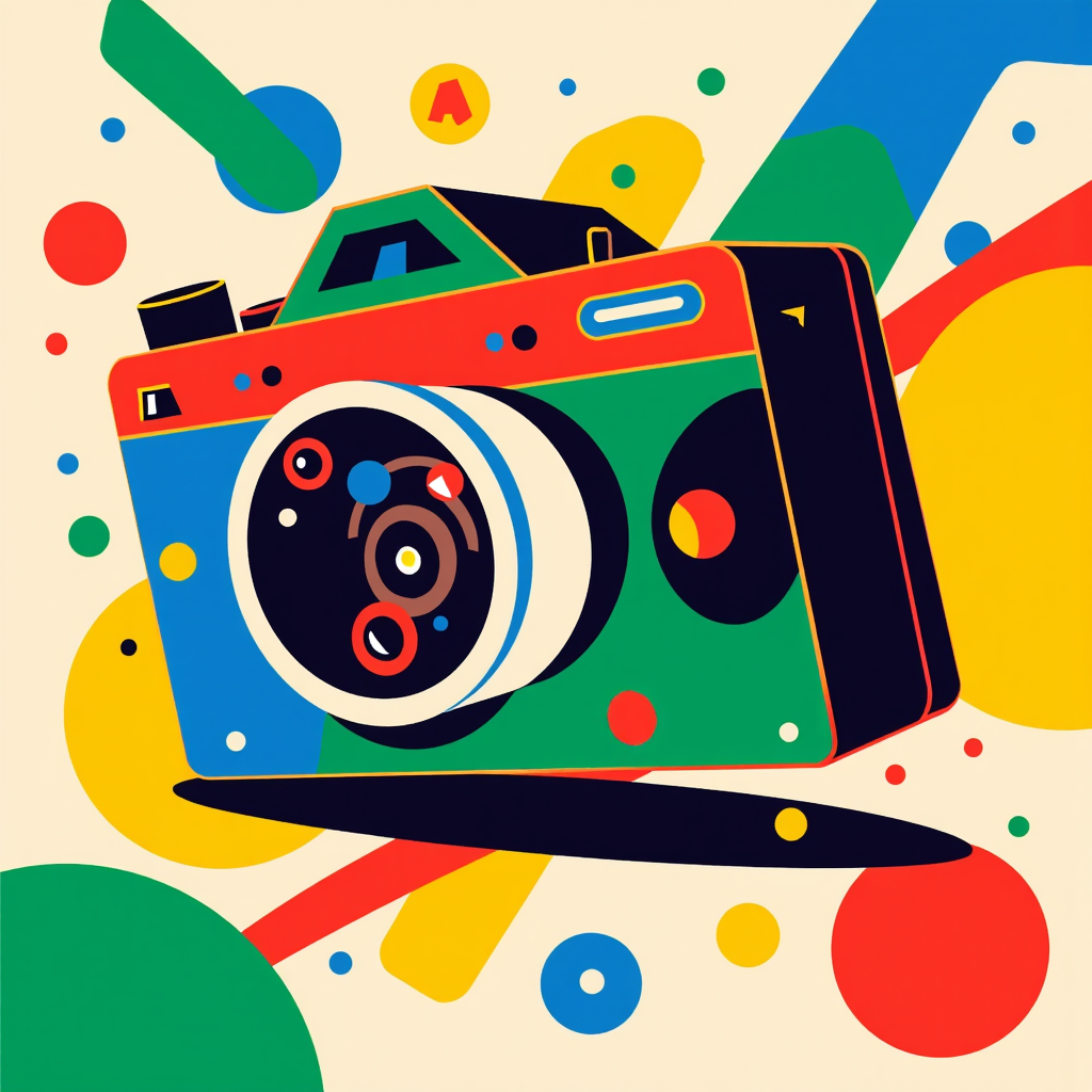 fotocamera stilizzata multicolor